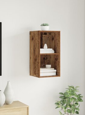 VidaXL TV-kast met plank Wandgemonteerd met opslag Oud hout 37 x 37 x 72 cm Bewerkt hout