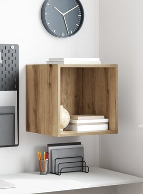 VidaXL Wandkast artisanaal eikenkleurig 37 x 37 x 37 cm Bewerkt hout
