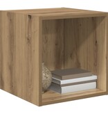 VidaXL Wandkast artisanaal eikenkleurig 37 x 37 x 37 cm Bewerkt hout
