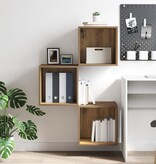 VidaXL Wandkast artisanaal eikenkleurig 37 x 37 x 37 cm Bewerkt hout