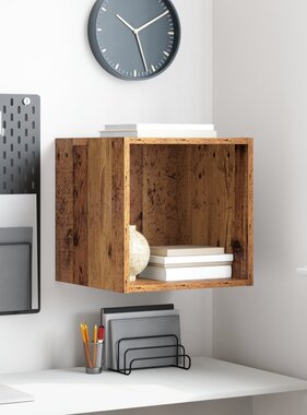 VidaXL Wandkast Oud hout 37 x 37 x 37 cm Bewerkt hout