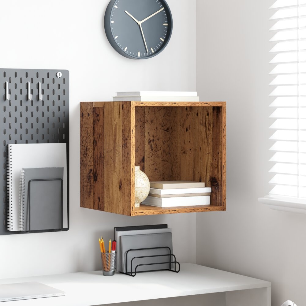 VidaXL Wandkast Oud hout 37 x 37 x 37 cm Bewerkt hout