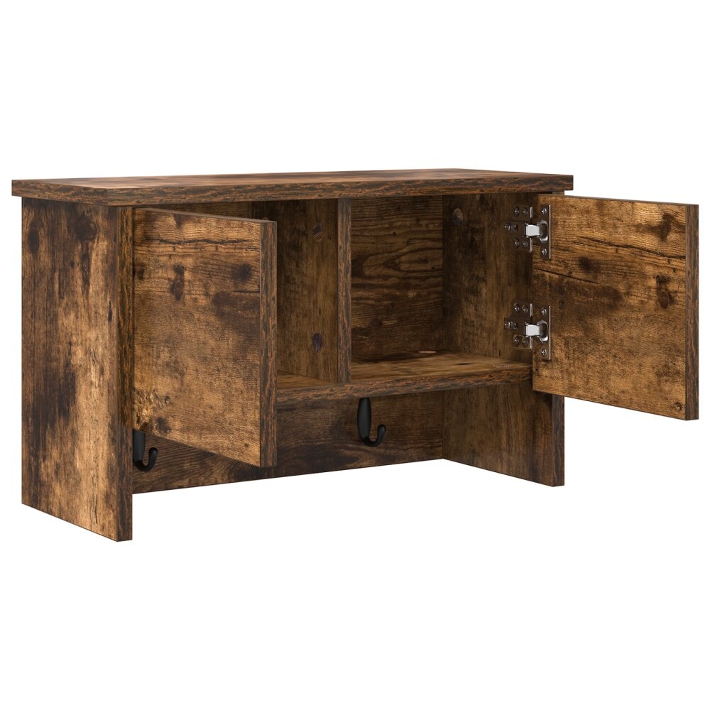 VidaXL Wandgemonteerde kapstok met plank Gerookt eiken 50 x 20 x 30 cm