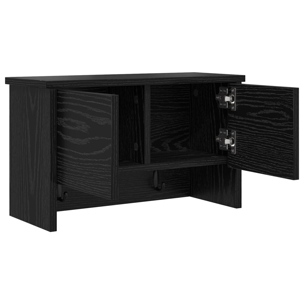 VidaXL Wandgemonteerde kapstok met plank Zwart eiken 50 x 20 x 30 cm