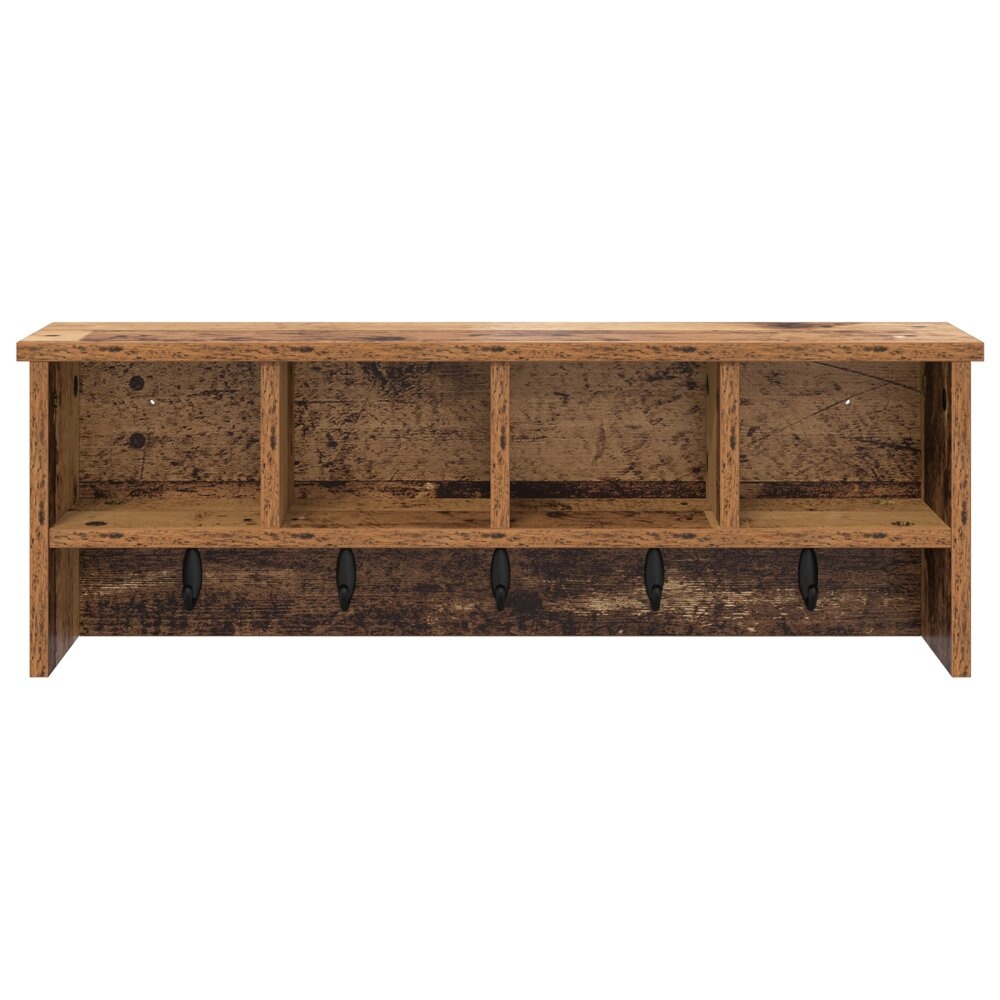 VidaXL Wandgemonteerde kapstok Oud hout 75 x 16 x 26 cm Bewerkt hout