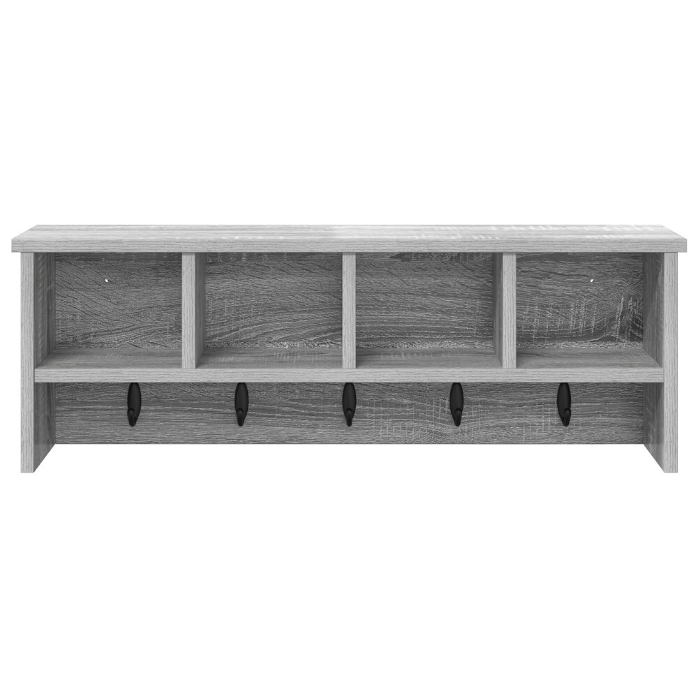 VidaXL Wandgemonteerde kapstok met plank Grijs sonoma 75 x 16 x 26 cm