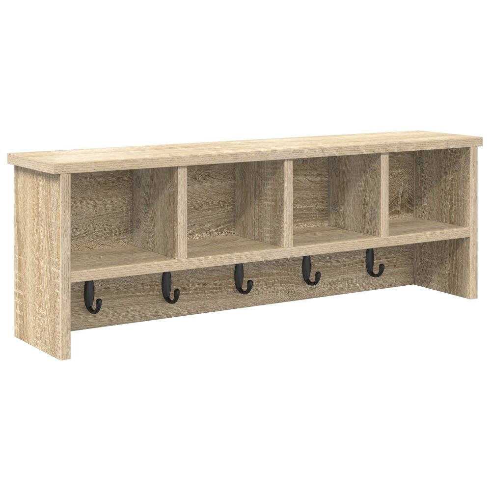 VidaXL Wandgemonteerde kapstok met plank Sonoma eiken 75 x 16 x 26 cm