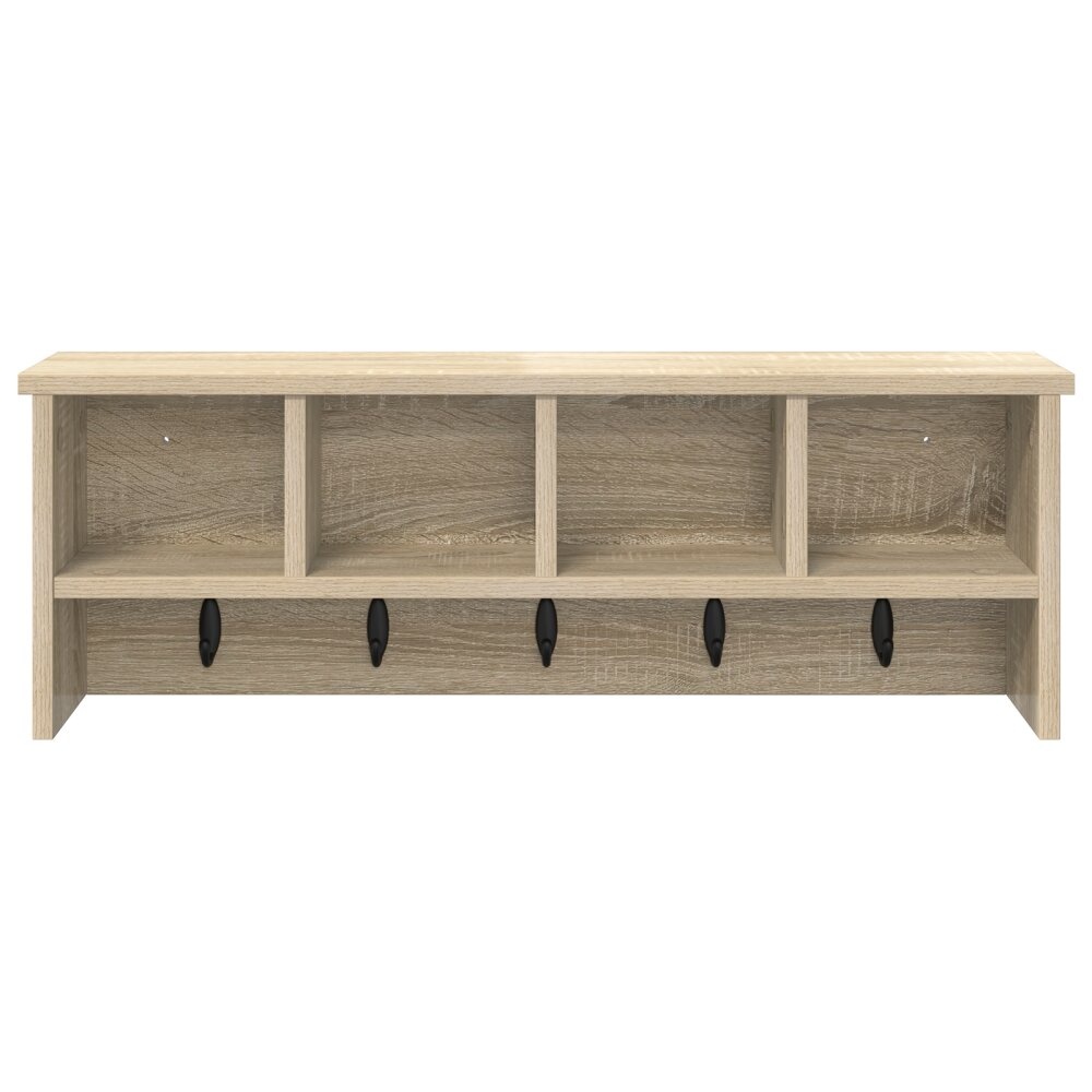 VidaXL Wandgemonteerde kapstok met plank Sonoma eiken 75 x 16 x 26 cm