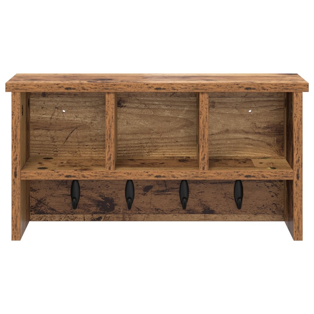 VidaXL Wandgemonteerde kapstok Oud hout 50 x 16 x 26 cm Bewerkt hout