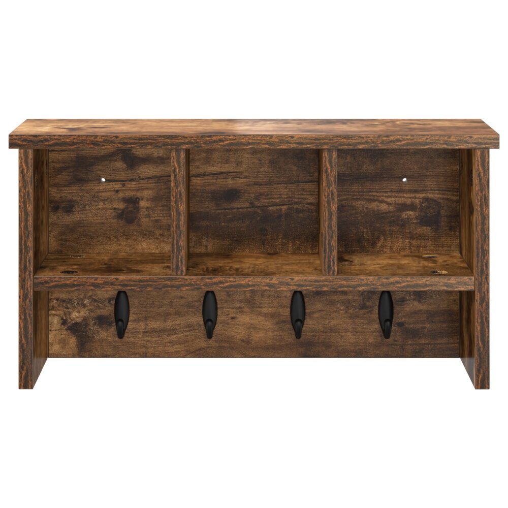 VidaXL Wandgemonteerde kapstok met plank Gerookt eiken 50 x 16 x 26 cm