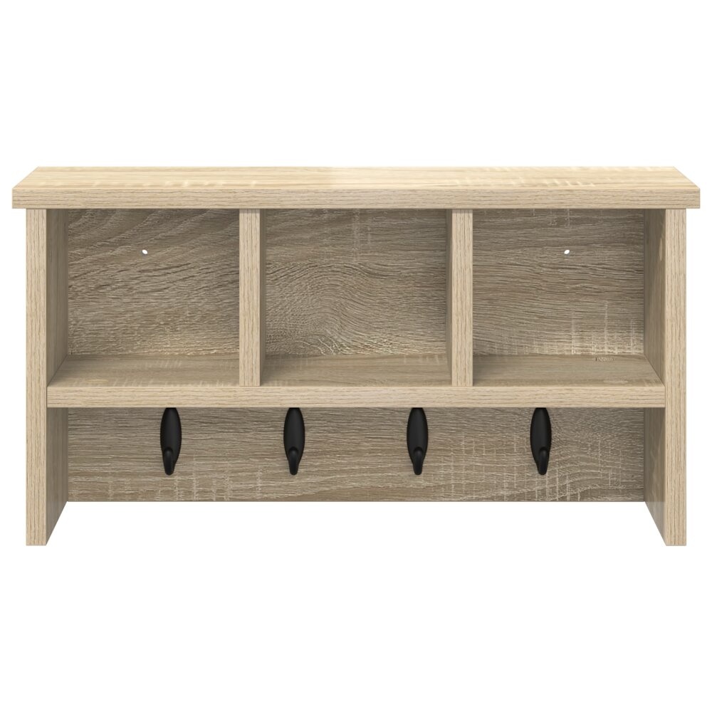 VidaXL Wandgemonteerde kapstok met plank Sonoma eiken 50 x 16 x 26 cm