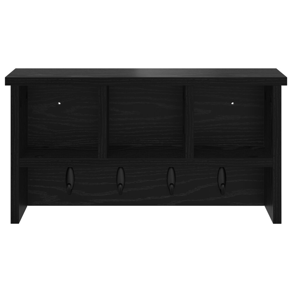 VidaXL Wandgemonteerde kapstok met plank Zwart eiken 50 x 16 x 26 cm