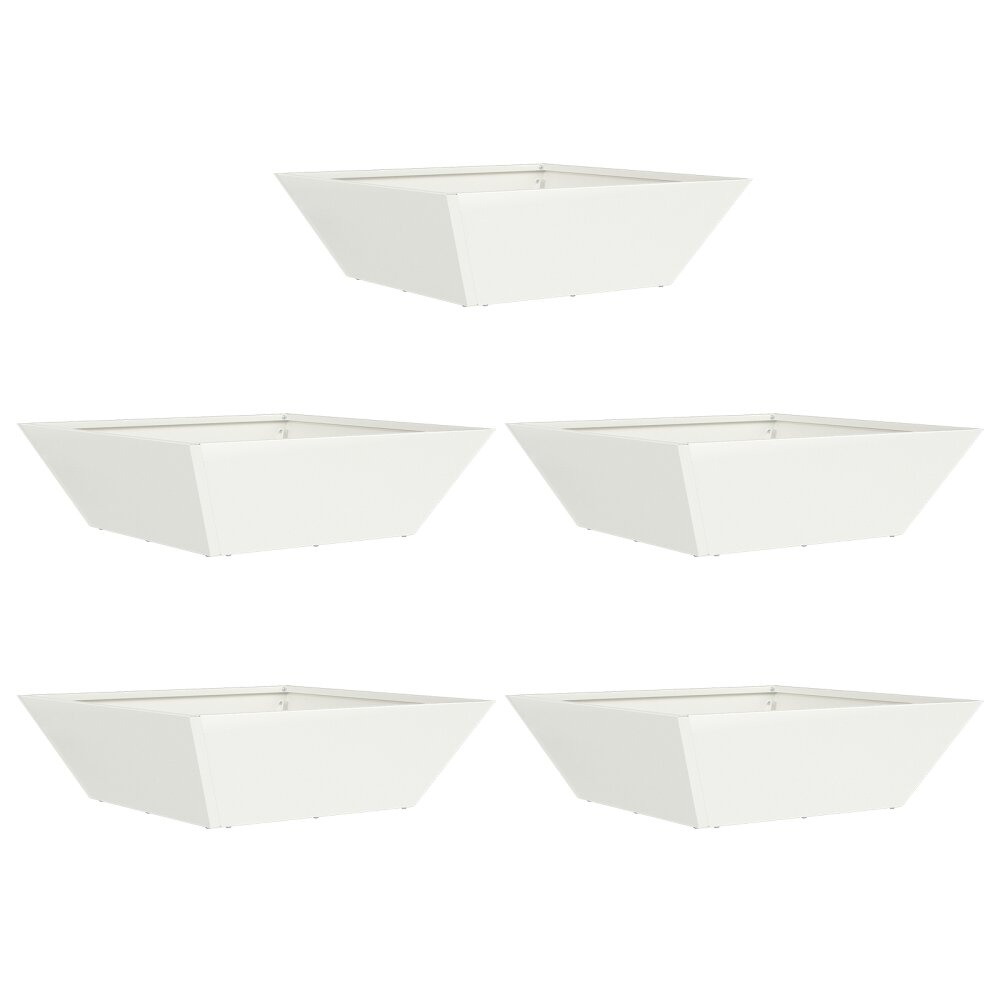 VidaXL Plastic Plantenbak 5 pcs Wit 50 x 50 x 15 cm Staal