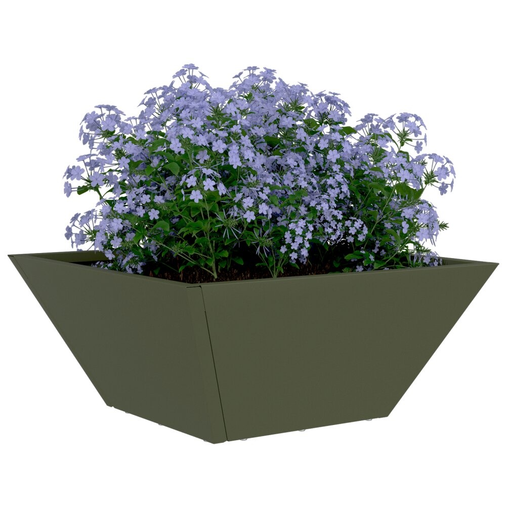VidaXL Plastic Plantenbak 5 pcs Olijfgroen 35 x 35 x 15 cm Staal