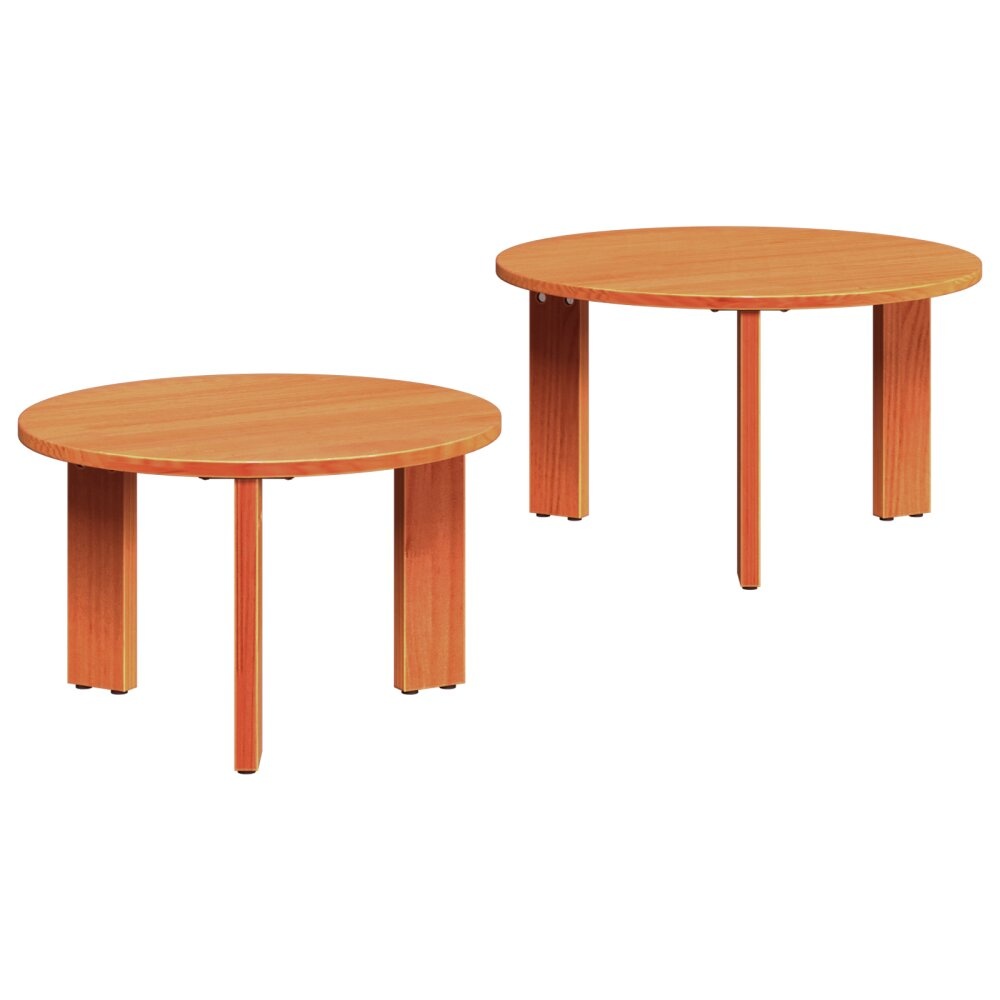 VidaXL Koffietafel Set 2 pcs Wasbruin 47.5 x 47.5 x 27 cm