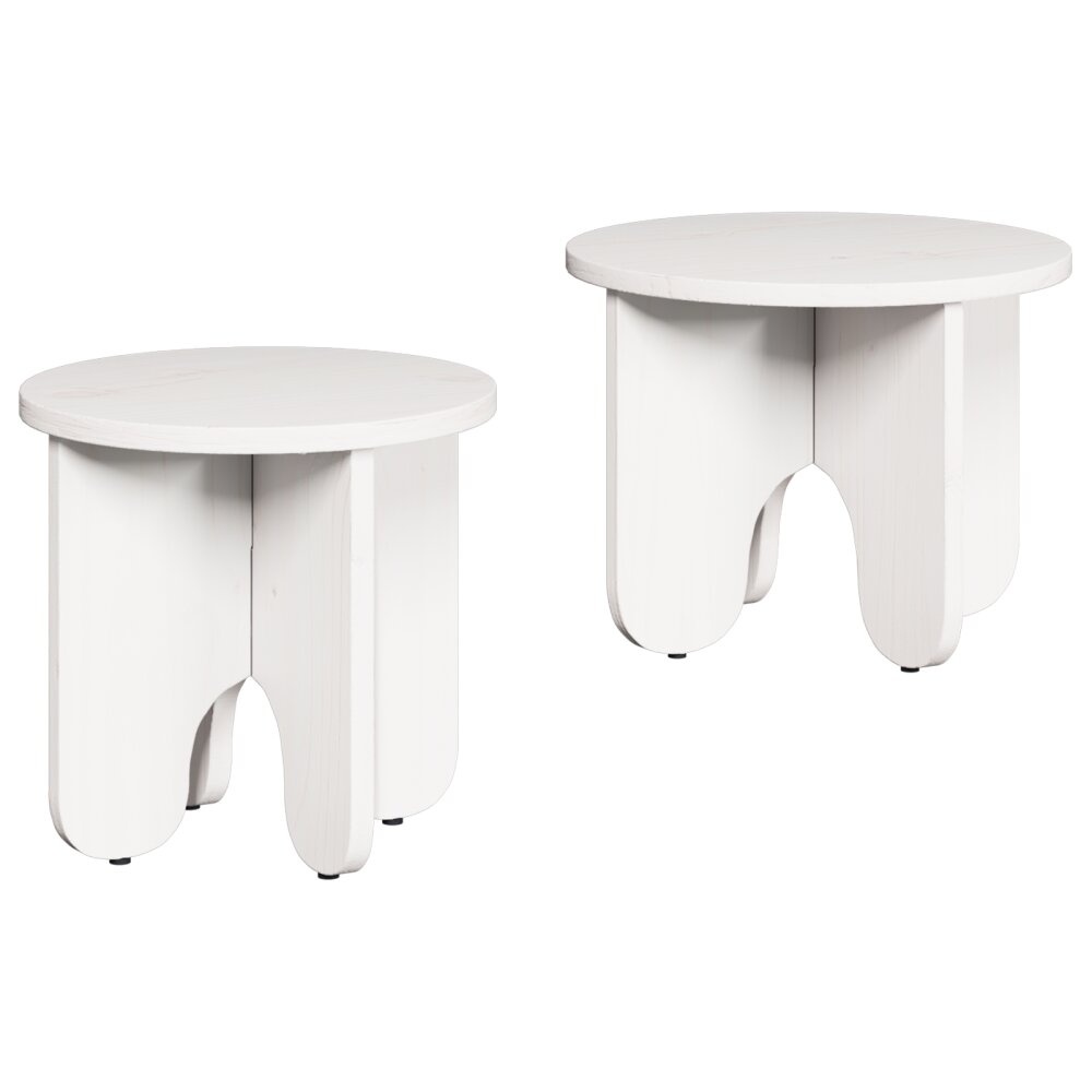 VidaXL Koffietafel Set 2 pcs Wit 39.5 x 39.5 x 30 cm