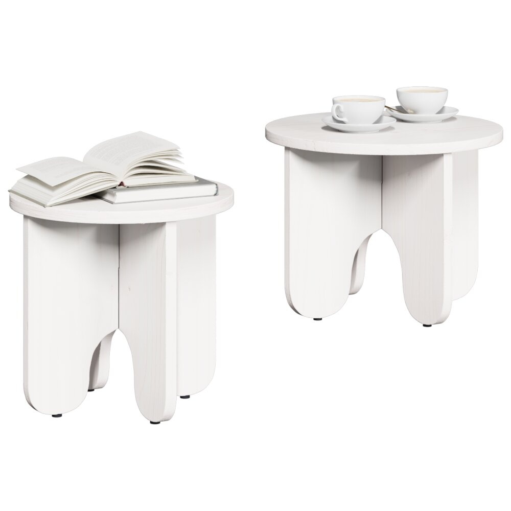VidaXL Koffietafel Set 2 pcs Wit 39.5 x 39.5 x 30 cm