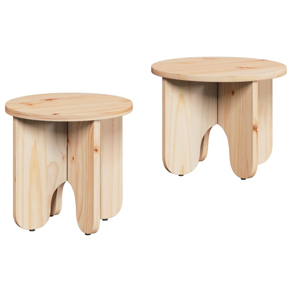 VidaXL Koffietafel Set 2 pcs Naturel 39.5 x 39.5 x 30 cm
