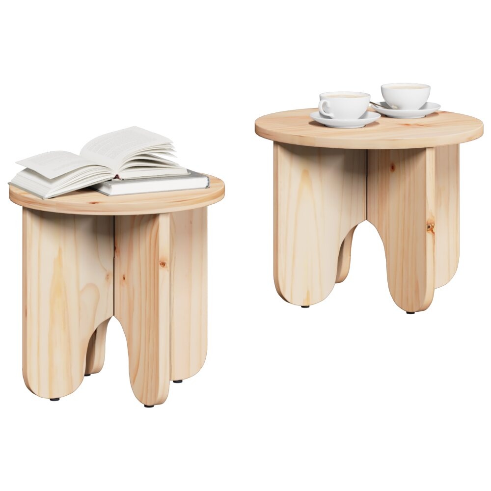 VidaXL Koffietafel Set 2 pcs Naturel 39.5 x 39.5 x 30 cm