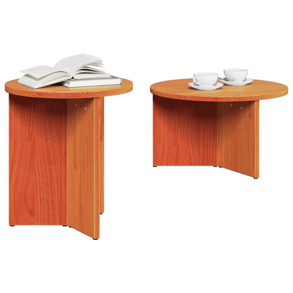 VidaXL Koffietafel Set 2 pcs Wasbruin 49 x 49 x 28 cm