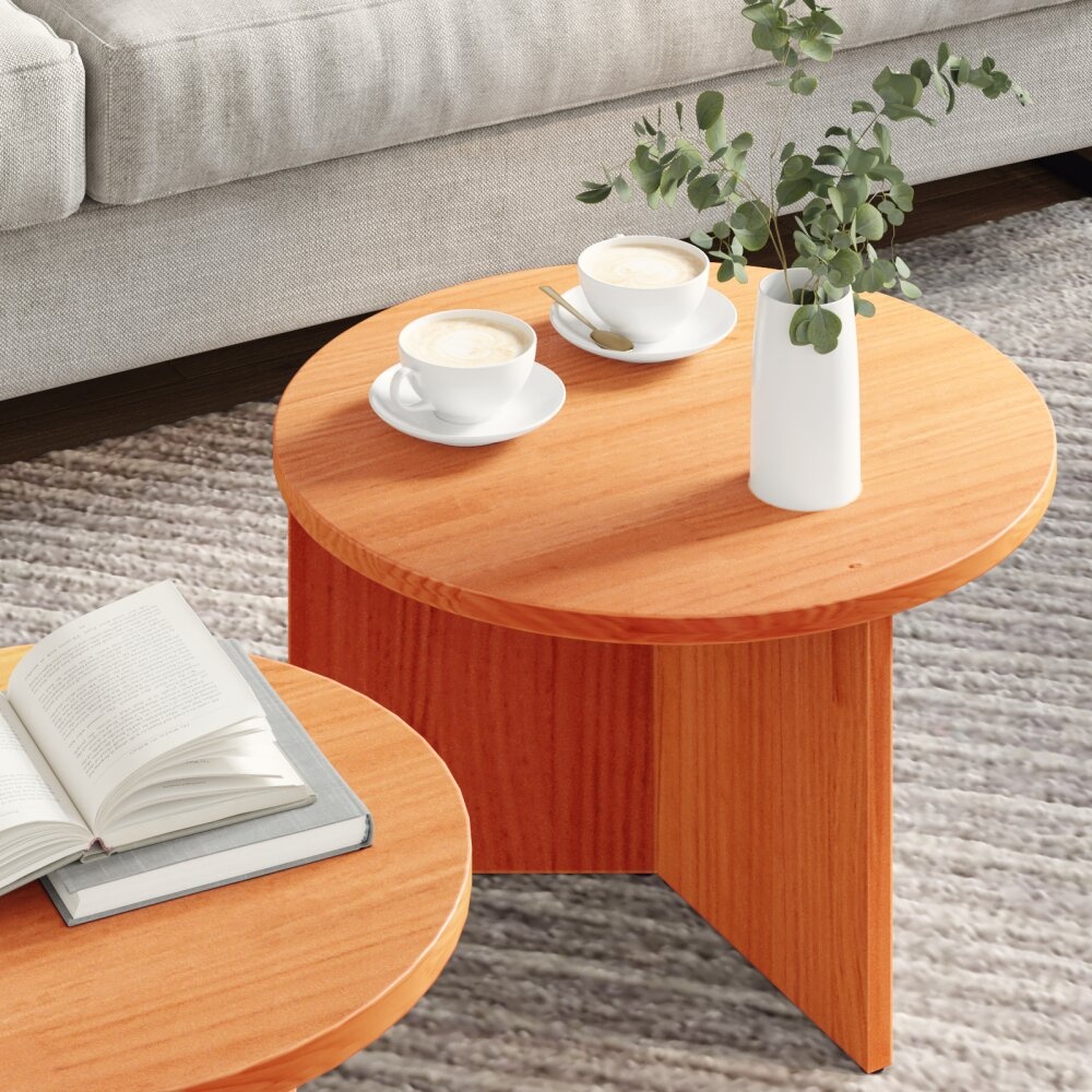 VidaXL Koffietafel Set 2 pcs Wasbruin 49 x 49 x 28 cm