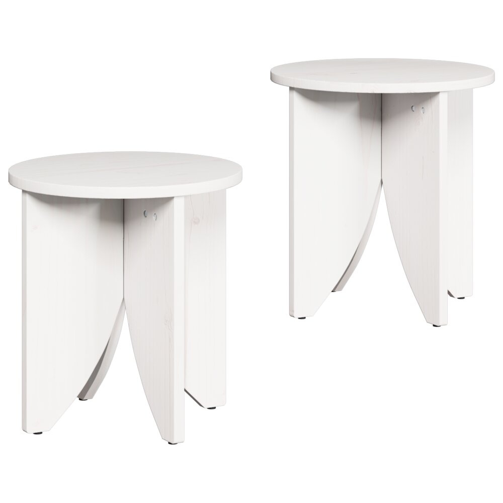 VidaXL Koffietafel Set 2 pcs Wit 41.5 x 41.5 x 44 cm