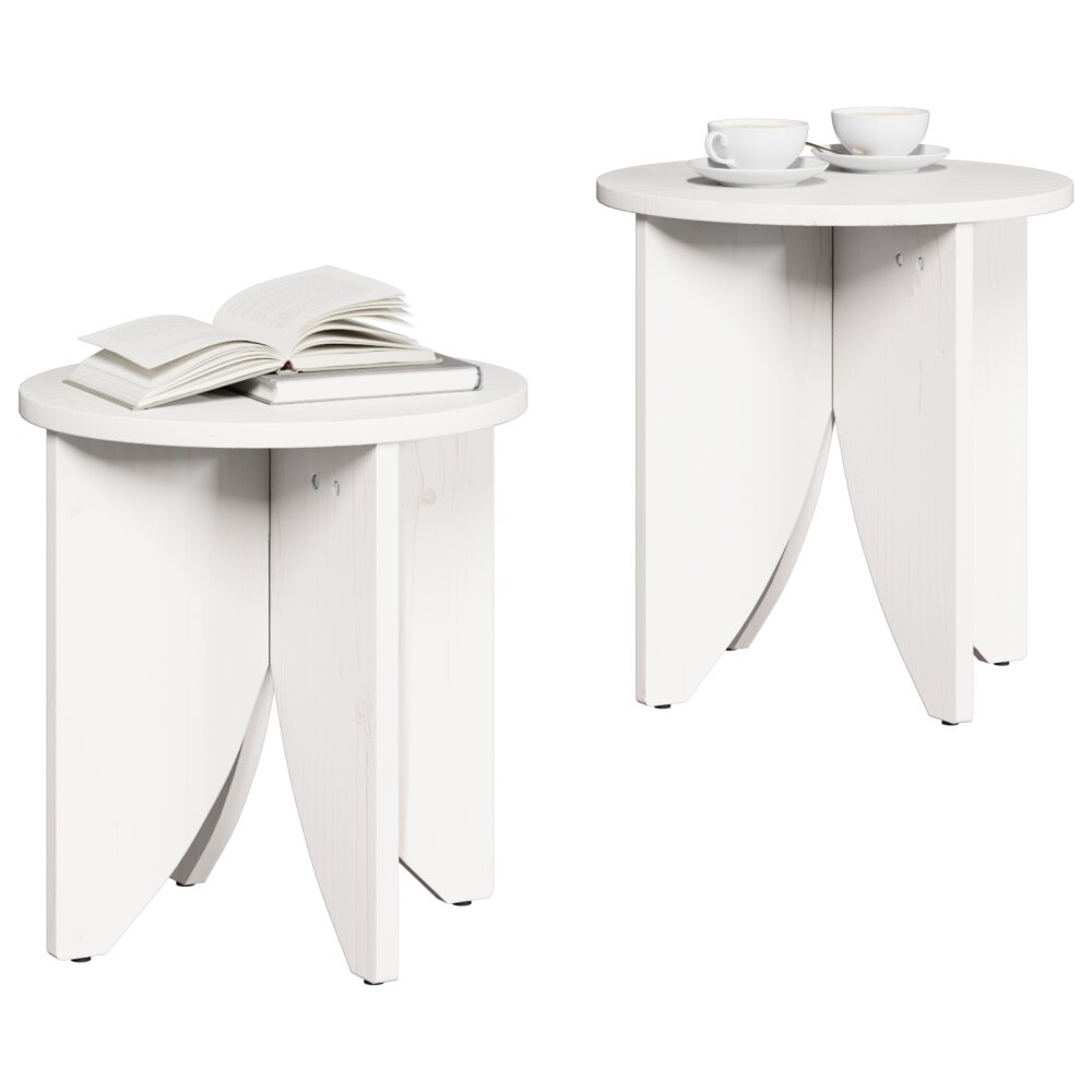 VidaXL Koffietafel Set 2 pcs Wit 41.5 x 41.5 x 44 cm