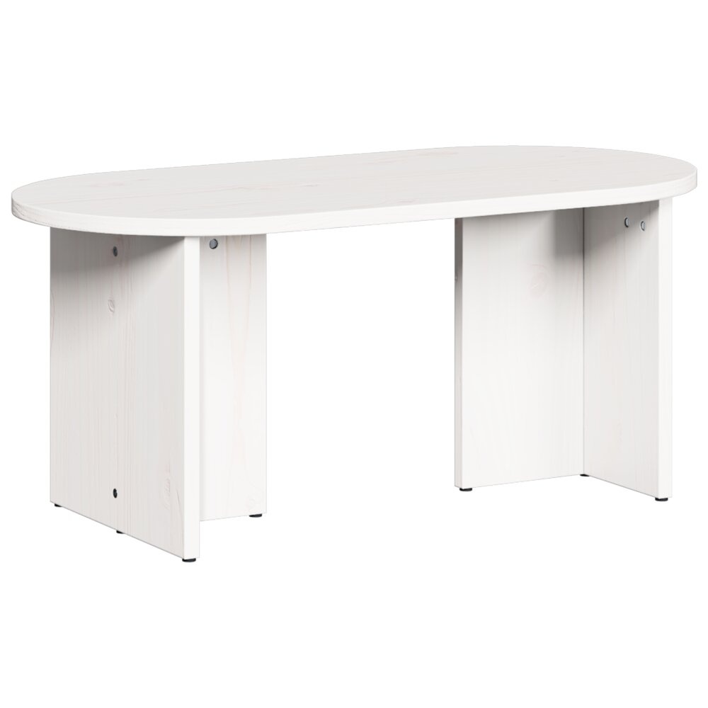 VidaXL Salontafel Wit 80 x 39.5 x 35 cm Massief grenenhout