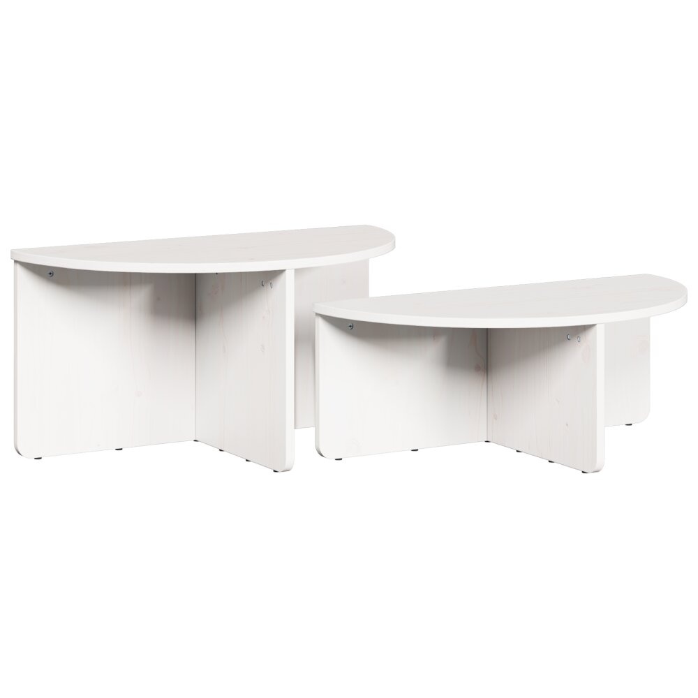 VidaXL Salontafel 2 pcs Wit 79 x 39.5 x 40 cm Massief grenenhout