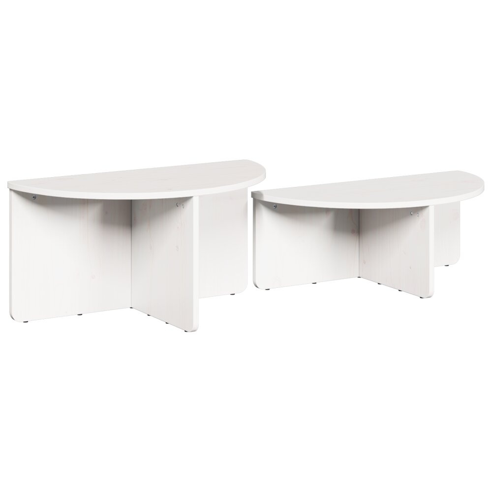 VidaXL Salontafel 2 pcs Wit 79 x 39.5 x 40 cm Massief grenenhout