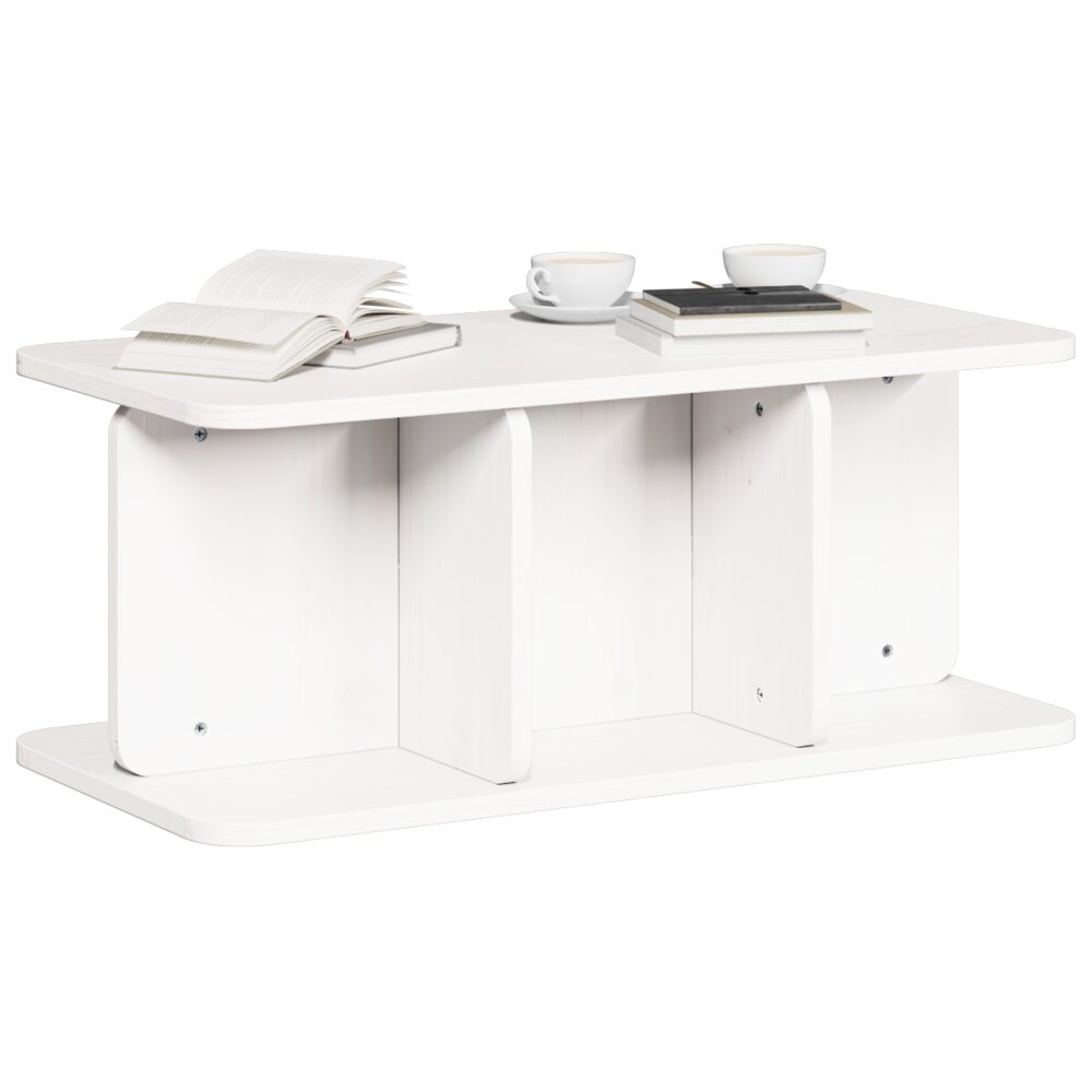 VidaXL Salontafel Wit 80 x 39.5 x 33.5 cm Massief grenenhout