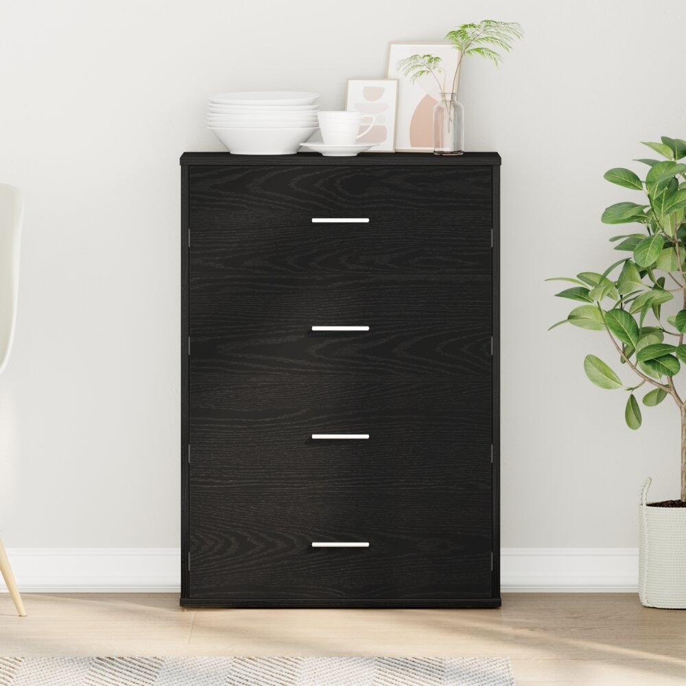 VidaXL Dressoir met lade Zwart eiken 60 x 31 x 84 cm Spaanplaat