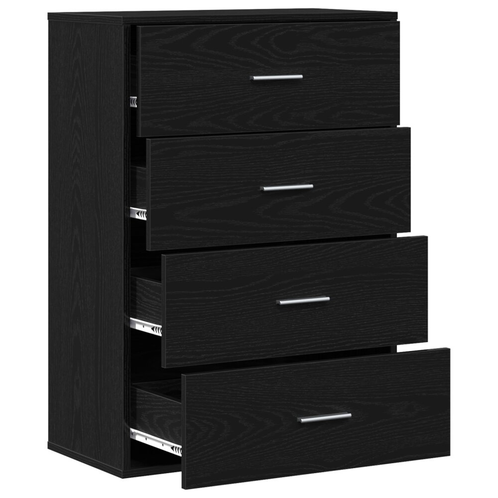 VidaXL Dressoir met lade Zwart eiken 60 x 31 x 84 cm Spaanplaat