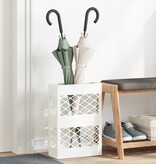 VidaXL Paraplu Standaard Rooster met opslag Wit 28 x 12 x 41 cm Staal