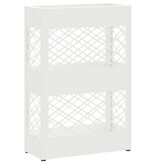 VidaXL Paraplu Standaard Rooster met opslag Wit 28 x 12 x 41 cm Staal