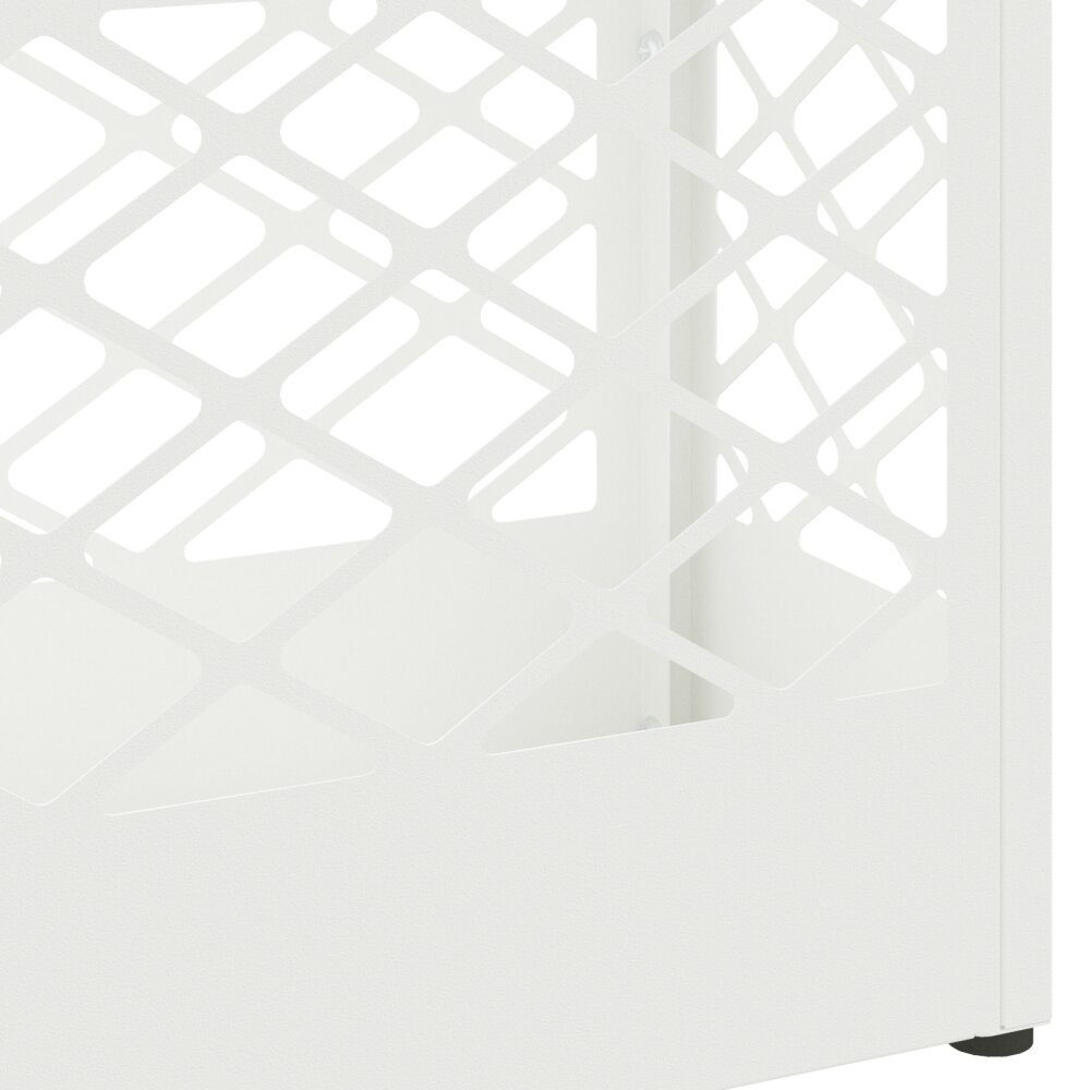 VidaXL Paraplu Standaard Rooster met opslag Wit 28 x 12 x 41 cm Staal