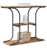 VidaXL Wandtafel met plank met opslag Oud hout 101 x 35 x 80.5 cm Bewerkt hout