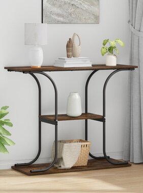 VidaXL Wandtafel Gerookt eiken 101 x 35 x 80.5 cm Bewerkt hout