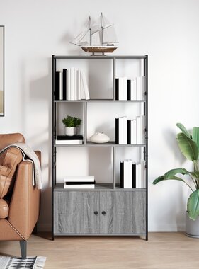 VidaXL Boekenkast Grijs sonoma 80 x 30 x 155,5 cm Bewerkt hout