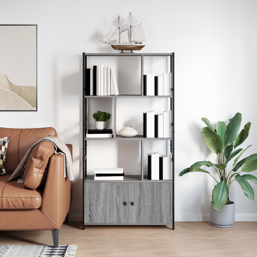VidaXL Boekenkast Grijs sonoma 80 x 30 x 155,5 cm Bewerkt hout