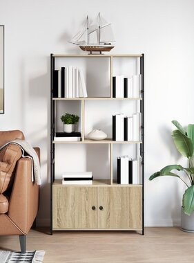 VidaXL Boekenkast Sonoma eiken 80 x 30 x 155,5 cm Bewerkt hout