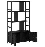 VidaXL Boekenkast Zwart eiken 80 x 30 x 155,5 cm Bewerkt hout