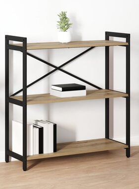 VidaXL Boekenkast artisanaal eikenkleurig 80 x 30 x 83 cm Bewerkt hout