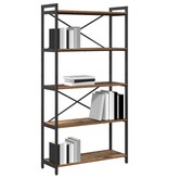 VidaXL Boekenkast Oud hout 80 x 30 x 153 cm Hout en staal