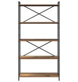 VidaXL Boekenkast Oud hout 80 x 30 x 153 cm Hout en staal