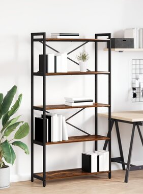 VidaXL Boekenkast Gerookt eiken 80 x 30 x 153 cm Bewerkt hout