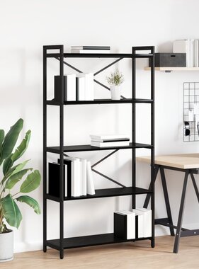 VidaXL Boekenkast Zwart eiken 80 x 30 x 153 cm Bewerkt hout