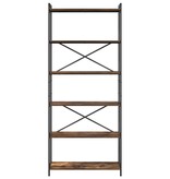 VidaXL Boekenkast Gerookt eiken 80 x 30 x 188 cm Hout en Staal