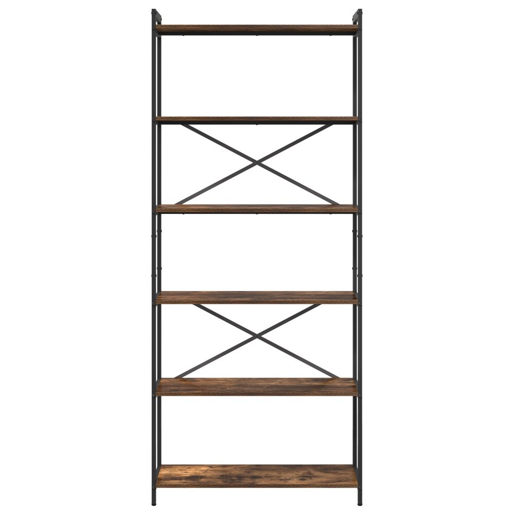 VidaXL Boekenkast Gerookt eiken 80 x 30 x 188 cm Hout en Staal