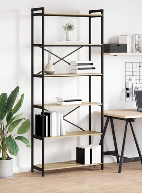 VidaXL Boekenkast Sonoma eiken 80 x 30 x 188 cm Bewerkt hout